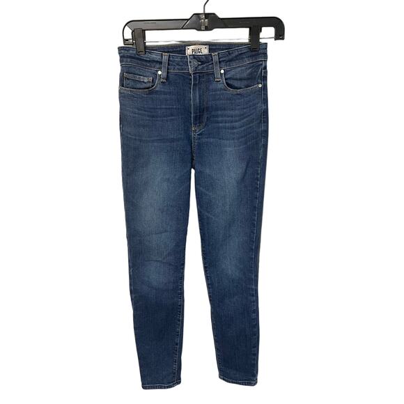 Paige Hoxton Ankle blue jeans medium wash minor distress women's size 25 - Picture 1 of 7